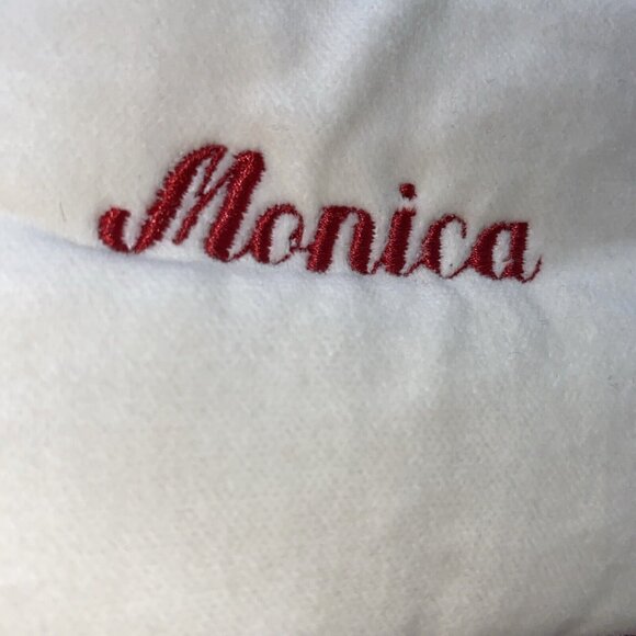 Pottery Barn Monica Mini Velvet Holiday Jester Elf Stocking Monogrammed Xmas - Picture 9 of 10